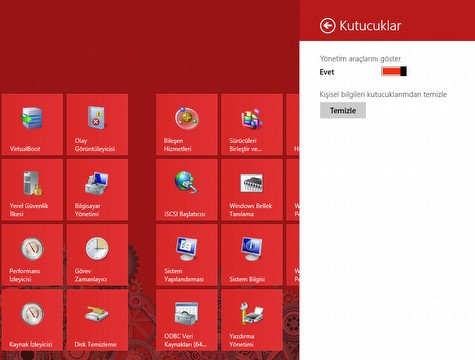 Windows 8 Ynetim aralarn giri ekrannda gsterme